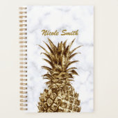 Stilvoll hübsche Ananas aus Gürtelgold und weißem Planer (Vorderseite)