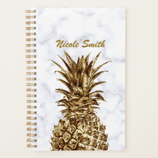 Stilvoll hübsche Ananas aus Gürtelgold und weißem Planer (Vorderseite)