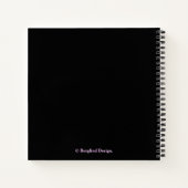 Stilvoll hübsche, rosa Rose Blume Schwarz-Trend Notizblock (Rückseite)