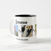 Stilvoll | Hund | 4 FotoCollage Zweifarbige Tasse (Vorderseite Links)
