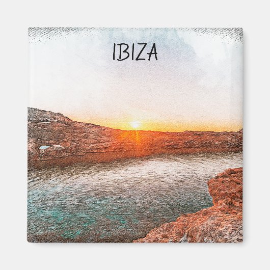 Stilvoll Ibiza Spain Sunset Magnet (Vorne)