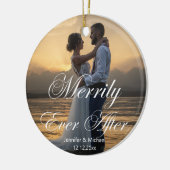 stilvoll, immer wieder, Hochzeit Foto minimal Keramik Ornament (Links)