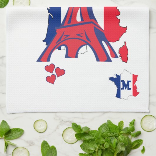 Stilvoll in PARIS Monogramm Geschirrtuch (Gefaltet)