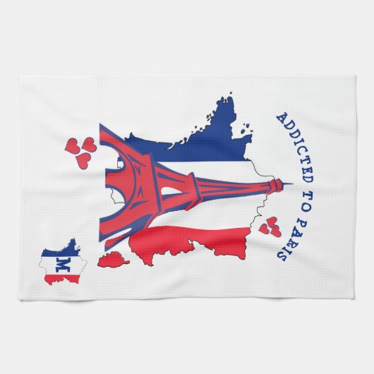 Stilvoll in PARIS Monogramm Geschirrtuch (Horizontal)