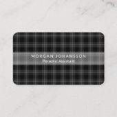 Stilvoll Kariertes Muster Einzigartig Schwarz, Wei Visitenkarte (Vorderseite)