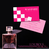 Stilvoll kariertes Rosa und Weiß Beruflich Chic Visitenkarte