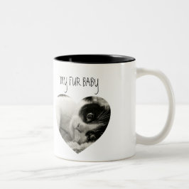 Stilvoll | Katze | Herz-Foto Zwei-Tonen-Kaffee Zweifarbige Tasse