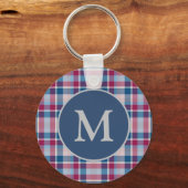 Stilvoll klassisch Kariert Mit Monogramm Schlüsselanhänger (Vorderseite)