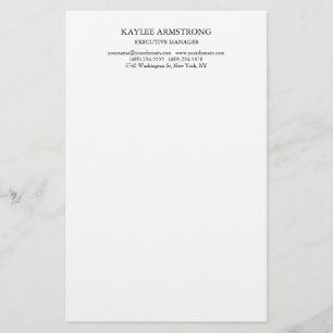 Stilvoll klassisch schlicht einfaches Weiß profess Briefpapier