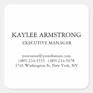 Stilvoll klassisch Schlicht schlicht Beruflich Quadratischer Aufkleber