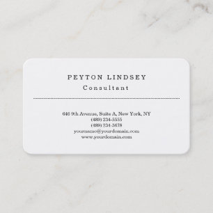 Stilvoll klassisches Weiß Beruflich Visitenkarte