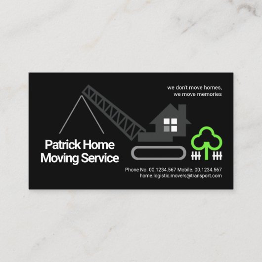 Stilvoll kreativer Zuhause-Bewegender Kran Visitenkarte (Vorderseite)