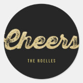 Stilvoll kühne Gold Glitzer heißen Neujahrsfest Runder Aufkleber (Vorderseite)