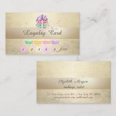 Stilvoll, leuchtend, gestreifte Macarons Treuekarte (Vorne/Hinten)