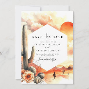 Stilvoll liebevolle Cactus Wedding Save The Date
