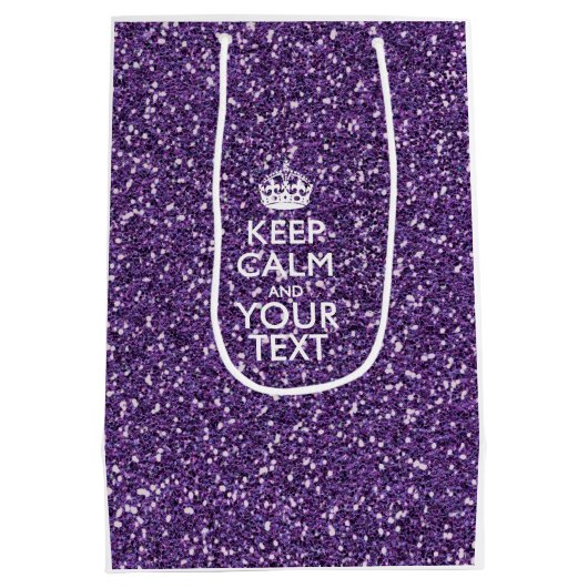 Stilvoll Lila behalten Ruhe und Text auf Mittlere Geschenktüte (Rückseite)