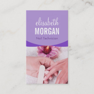 Stilvoll Lila Blumengarten Salon Manicure WELLNESS Visitenkarte