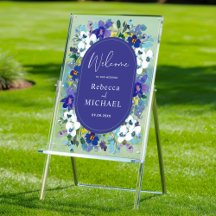 Stilvoll lila Dusty Blue Blues Hochzeitsempfang