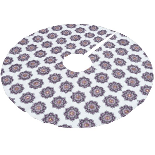 Stilvoll Lila Mandala Polyester Weihnachtsbaumdecke (Schrägansicht)