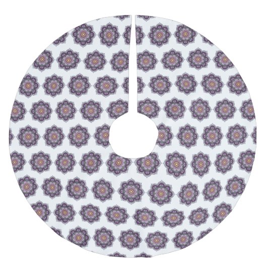 Stilvoll Lila Mandala Polyester Weihnachtsbaumdecke (Vorderseite)