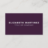 Stilvoll Lila Moderne Front und Back Personalisier Visitenkarte (Vorderseite)