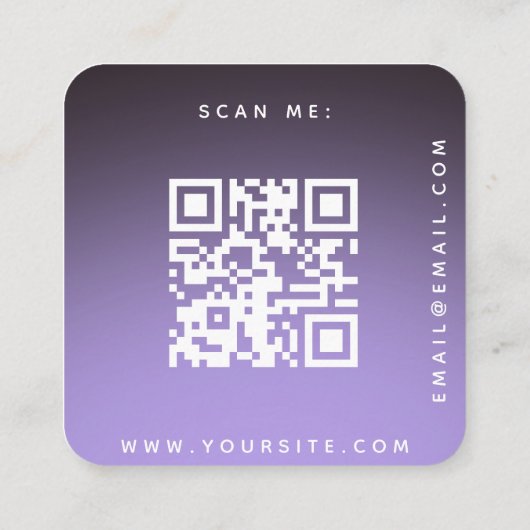 Stilvoll Lila Ombre UAWG QR Code Wedding Chic Begleitkarte (Rückseite)