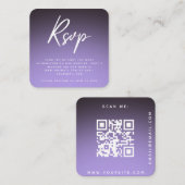 Stilvoll Lila Ombre UAWG QR Code Wedding Chic Begleitkarte (Vorne/Hinten)