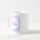 Stilvoll Lila Pink Blue Watercolor Monogram Kaffeetasse (Vorderseite Links)