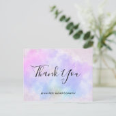 Stilvoll Lila Pink Blue Watercolor Vielen Dank Postkarte (Stehend Vorderseite)