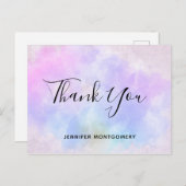 Stilvoll Lila Pink Blue Watercolor Vielen Dank Postkarte (Vorne/Hinten)