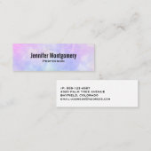 Stilvoll Lila rosa Blau Abstrakte Wasserfarbe Mini Visitenkarte (Vorne/Hinten)
