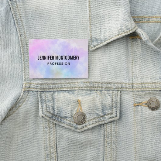 Stilvoll Lila rosa Blau Abstrakte Wasserfarbe Namensschild (Beispiel)