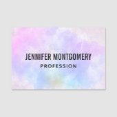 Stilvoll Lila rosa Blau Abstrakte Wasserfarbe Namensschild (Vorderseite)