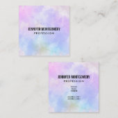 Stilvoll Lila rosa Blau Abstrakte Wasserfarbe Quadratische Visitenkarte (Vorne/Hinten)