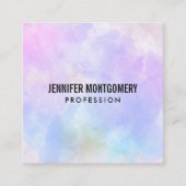 Stilvoll Lila rosa Blau Abstrakte Wasserfarbe Quadratische Visitenkarte (Vorderseite)
