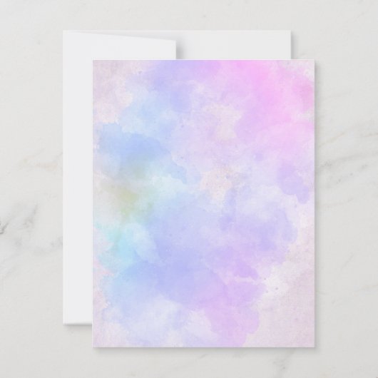 Stilvoll Lila rosa Blau Abstrakte Wasserfarbe RSVP Karte (Rückseite)