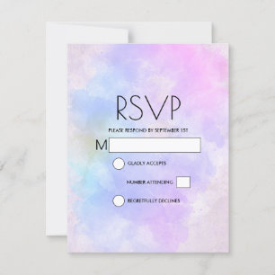 Stilvoll Lila rosa Blau Abstrakte Wasserfarbe RSVP Karte