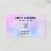 Stilvoll Lila rosa Blau Abstrakte Wasserfarbe Visitenkarte (Rückseite)