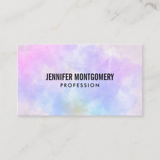 Stilvoll Lila rosa Blau Abstrakte Wasserfarbe Visitenkarte (Vorderseite)