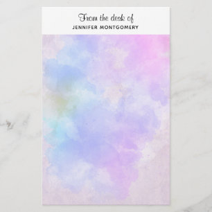 Stilvoll Lila rosa blaues Wasser Briefpapier