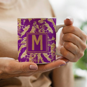 Stilvoll lila Rustikales Goldmarmor kundenspezifis Kaffeetasse