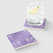 Stilvoll Lila Stone-Untersetzer Steinuntersetzer (Seitenansicht)