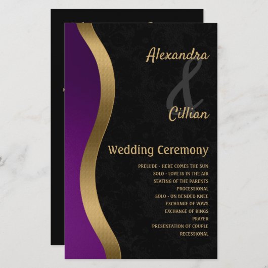 Stilvoll Lila und Gold (Vorne/Hinten)