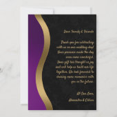 Stilvoll Lila und Gold Dankeskarte (Rückseite)