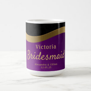Stilvoll Lila und Gold Mit Monogramm Kaffeetasse