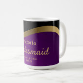 Stilvoll Lila und Gold Mit Monogramm Kaffeetasse (VorderseiteRechts)