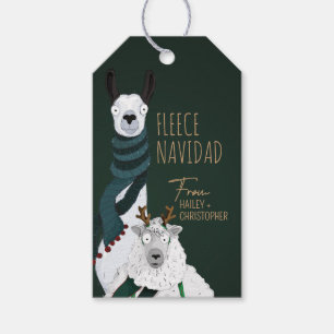 Stilvoll lustige Schafe & Lama Fleece Navidad Dunk Geschenkanhänger