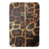 Stilvoll Luxe Leopard-Print Mit Monogramm Badematte (Vorderseite Vertikal)