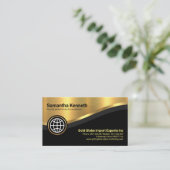 Stilvoll: Luxuriöser Gold Curve Wave CEO Visitenkarte (Stehend Vorderseite)