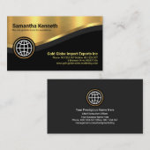 Stilvoll: Luxuriöser Gold Curve Wave CEO Visitenkarte (Vorne/Hinten)
